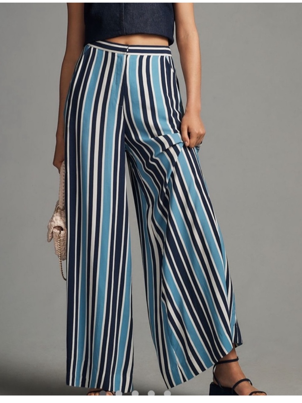 Anthropologie Plenty Tracy Reece Striped Wide-Leg Pants in Blue